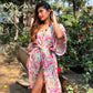 Noroke Cupro Muslin Gold Pink Beachwear Cover up Kaftan | Swadesiicart