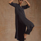 trueBrowns Grey Modal Satin High-Low Relax Kurta Set | Swadesiicart