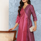 Ahalyaa Colourblocked Printed Wrap Ethnic Dress | Swadesiicart