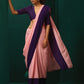 trueBrowns Pink Purple Muslin Silk Ready to Wear Saree | Swadesiicart