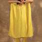 trueBrowns Lime Lehariya Printed Silk Kaftan Pant Set | Swadesiicart