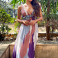Noroke Pure Muslin Abstract Long Ruffled Tiered Dress - Printed | Swadesiicart