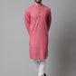 Even Apparels Rust Pure Cotton Kurta With Band Collar | Swadesiicart