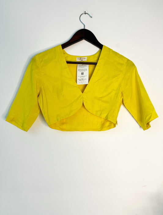 trueBrowns Lime Muslin Blouse | Swadesiicart
