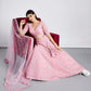 House of Panchhi Pink Net Sequins, Zarkan And Thread Embroidery Lehenga Choli & Dupatta | Swadesiicart