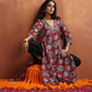 trueBrowns Maroon Print High Slit Kurta Set | Swadesiicart