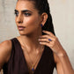 trueBrowns Gold Tone Blue Stone Pendant Set - Swadesiicart