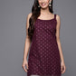 Ahalyaa Geometric Printed Net Tunic With Lace Inserts | Swadesiicart