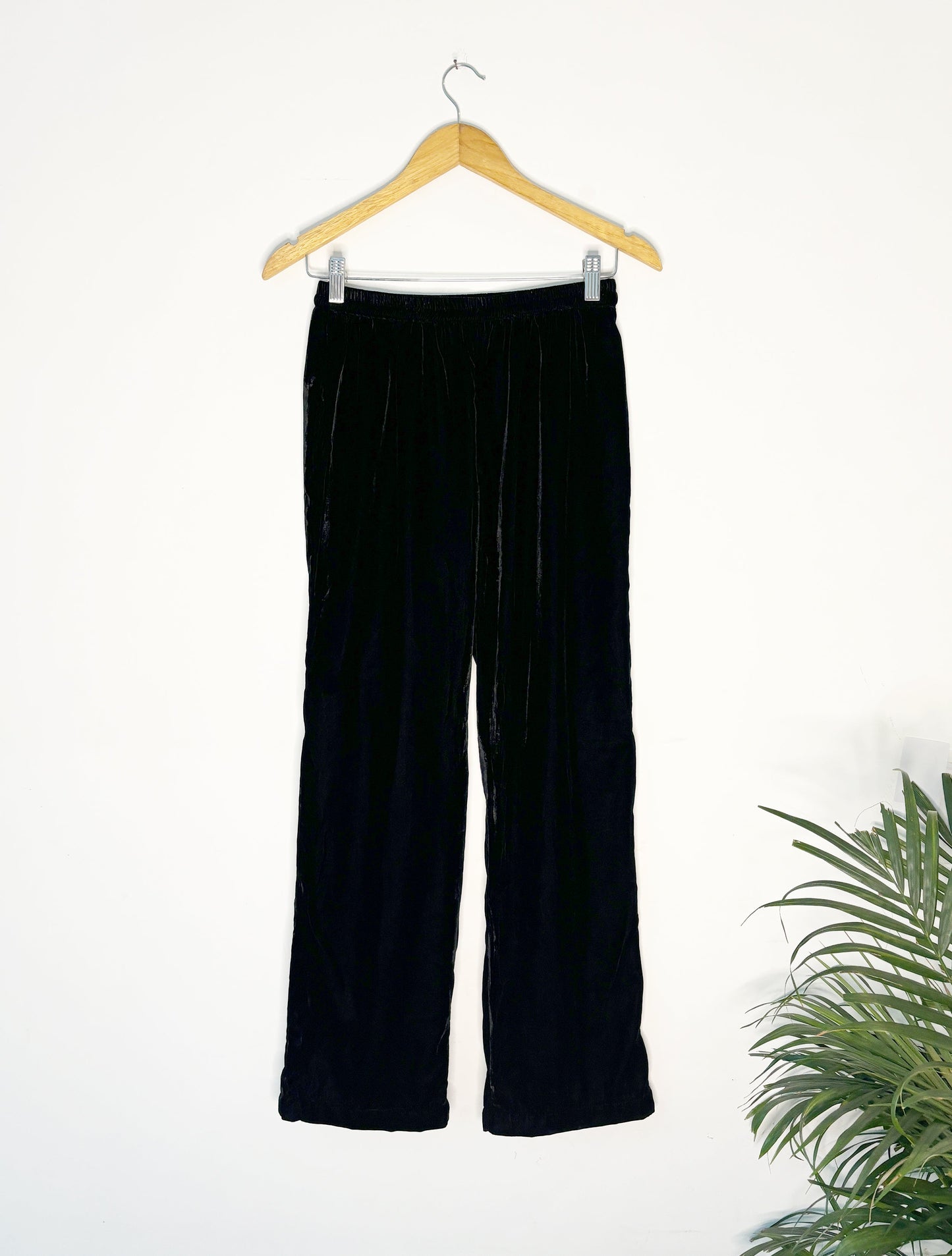 trueBrowns Black Velvet Pant | Swadesiicart