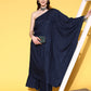 InWeave Women's Navy Mirror Work One Shoulder Kurta Set - Swadesiicart