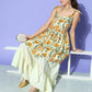 InWeave Women's Off White Yellow Floral Print Tie Up Kurta Sharara Set - Swadesiicart