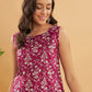 InWeave Wine Cream Floral Print W/U Top - Swadesiicart