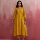 trueBrowns Mustard Cotton Dobby Kurta Set | Swadesiicart
