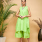 InWeave Women's Lime Green Short Kurta Palazzo Set - Swadesiicart