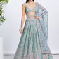 House of Panchhi Pink Georgette Sequins And Thread Embroidery Lehenga Choli & Dupatta | Swadesiicart