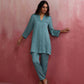 trueBrowns Light Blue Modal Straight Kurta Co-ord Set - Swadesiicart