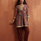 trueBrowns Brown Print Flared Co-ord Set - Swadesiicart