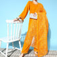 InWeave Women's Mustard Velvet Kurta Set With Mustard Kota Bandhani Dupatta - Swadesiicart
