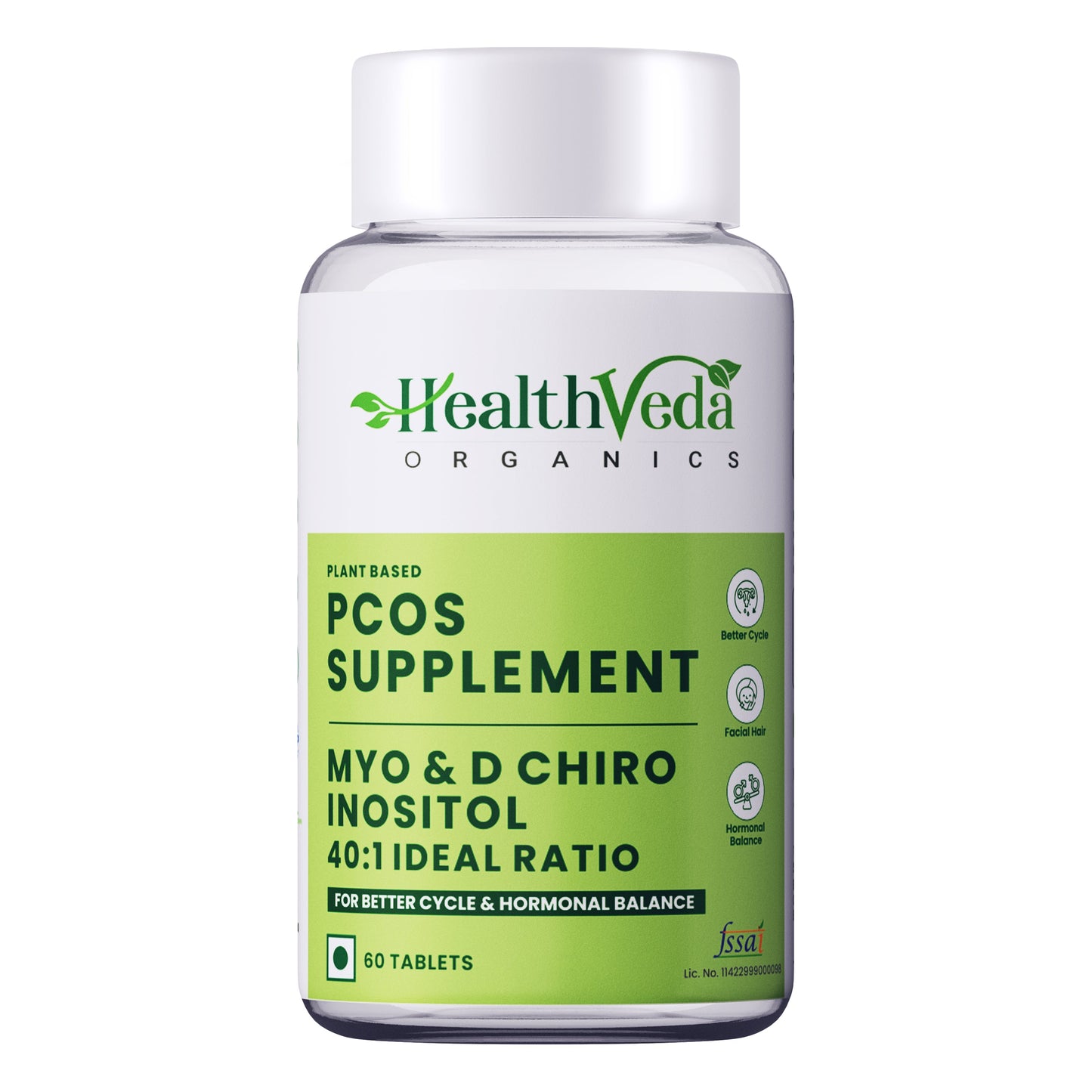 Health Veda Organics Plant Based PCOS Multivitamin Supplement Tablets - Swadesiicart