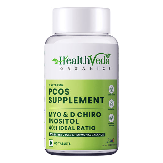 Health Veda Organics Plant Based PCOS Multivitamin Supplement Tablets - Swadesiicart