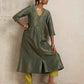 trueBrowns Green Tissue A-line Kurta Set | Swadesiicart