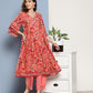 InWeave Women's Camellia V Neck Kurta Set - Swadesiicart