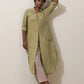 trueBrowns Fern Green Crochet Natural Cotton Kurta Pant Set | Swadesiicart