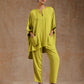 trueBrowns Lime Modal Satin Boxy Fit High-Low Co-Ord Set - Swadesiicart