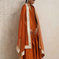 trueBrowns Orange Silk Sharara Dupatta Set | Swadesiicart