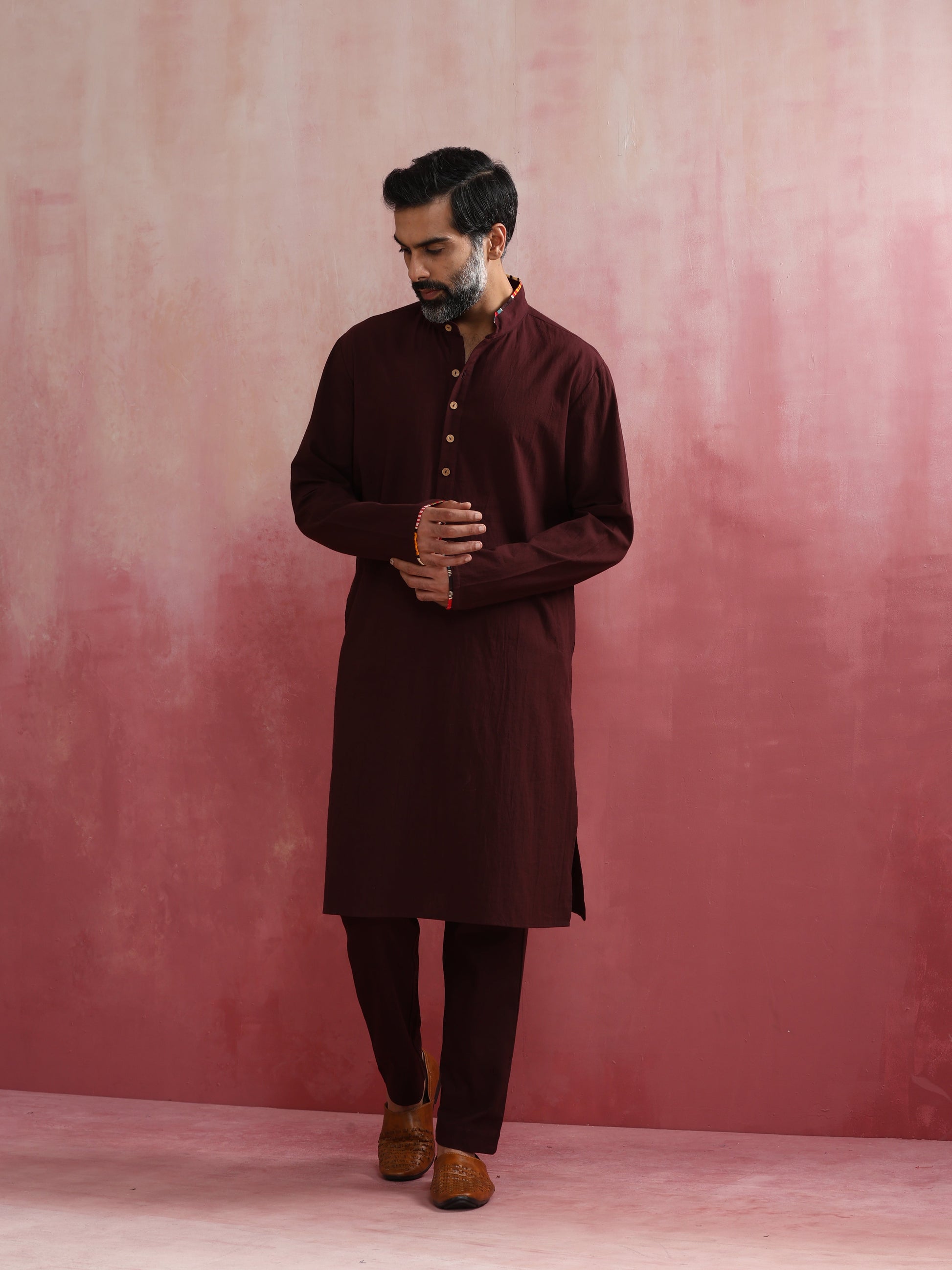 trueBrowns Men's Cola Mandarin Collar Kurta | Swadesiicart