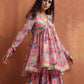trueBrowns Orange Print Sharara Set | Swadesiicart