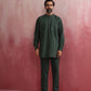 trueBrowns Men's Green Cotton Mandarin Collar Kurta Co-ord set - Swadesiicart