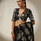trueBrowns Black Metallic Blouse | Swadesiicart