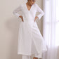 trueBrowns White Dobby Angrakha Kurta Pant Set | Swadesiicart