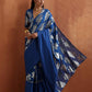 trueBrowns Blue Metallic Ready To Wear Saree | Swadesiicart