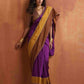trueBrowns Purple Silk Ready To Wear Saree | Swadesiicart