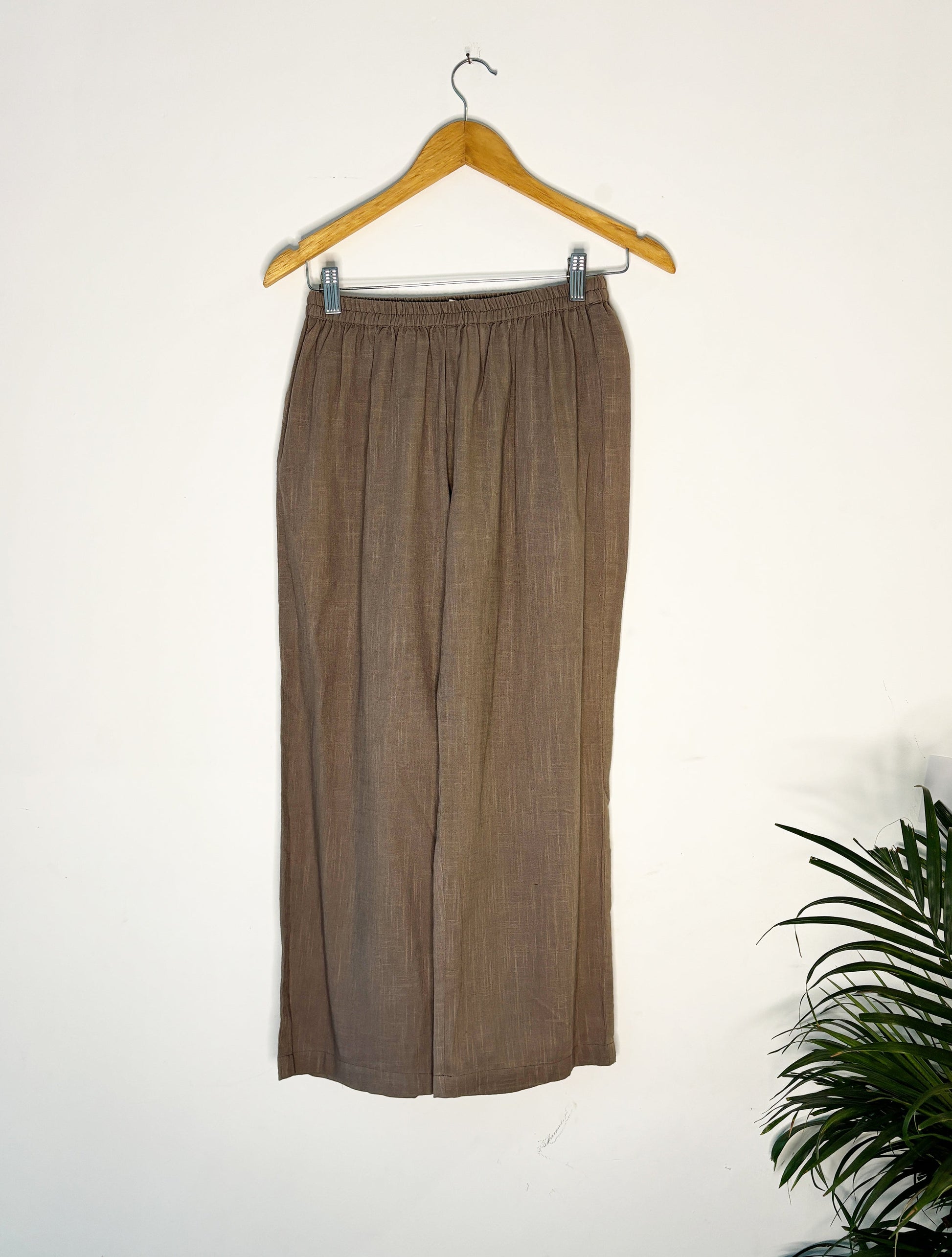 trueBrowns Beige Gauze pant | Swadesiicart