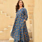 NOZ2TOZ Floral Printed Knee Lengthn v Neck Rayon Co-ords Set - Swadesiicart