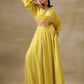 trueBrowns Lime Green Bandhani Printed Silk Top Skirt Set - Swadesiicart