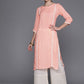 Ahalyaa Abstract Printed Pure Cotton Kurta with Lace Detail | Swadesiicart