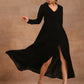 trueBrowns Black Velvet Dress | Swadesiicart