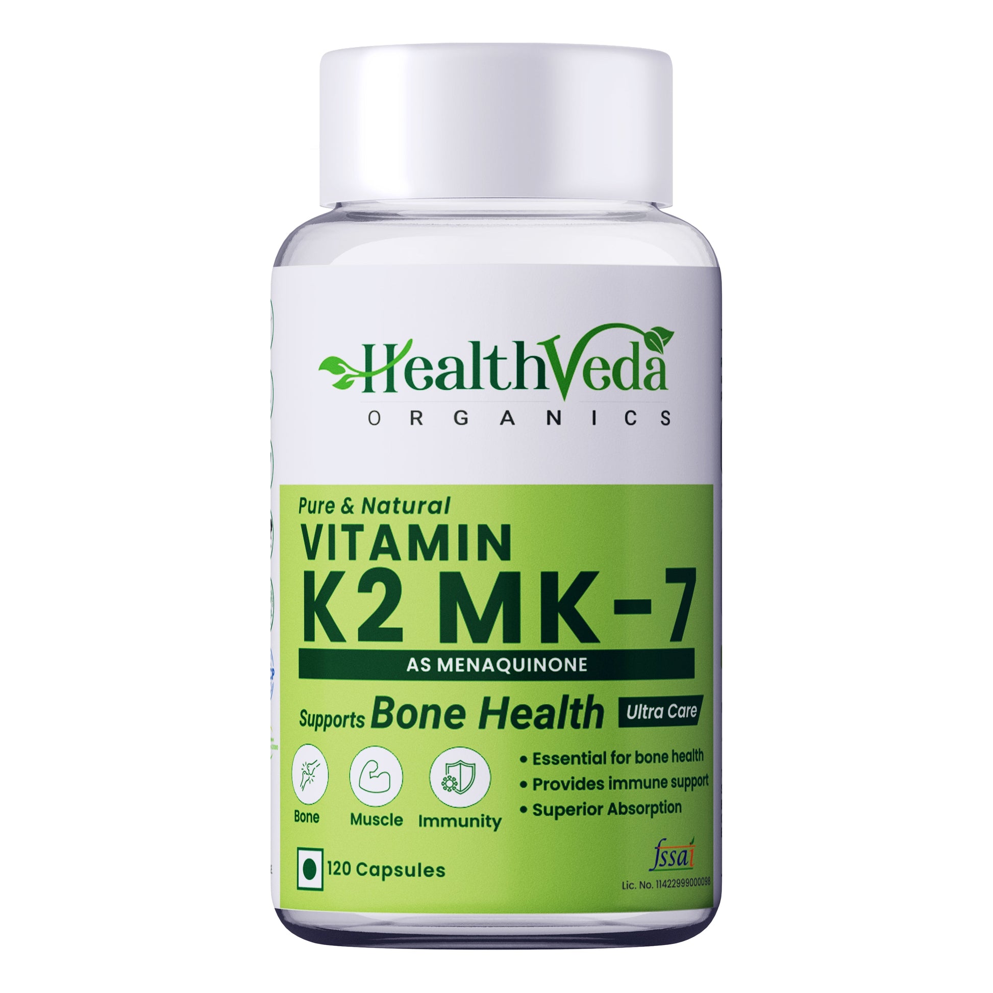 Health Veda Organics Vitamin K2 Capsules - Swadesiicart
