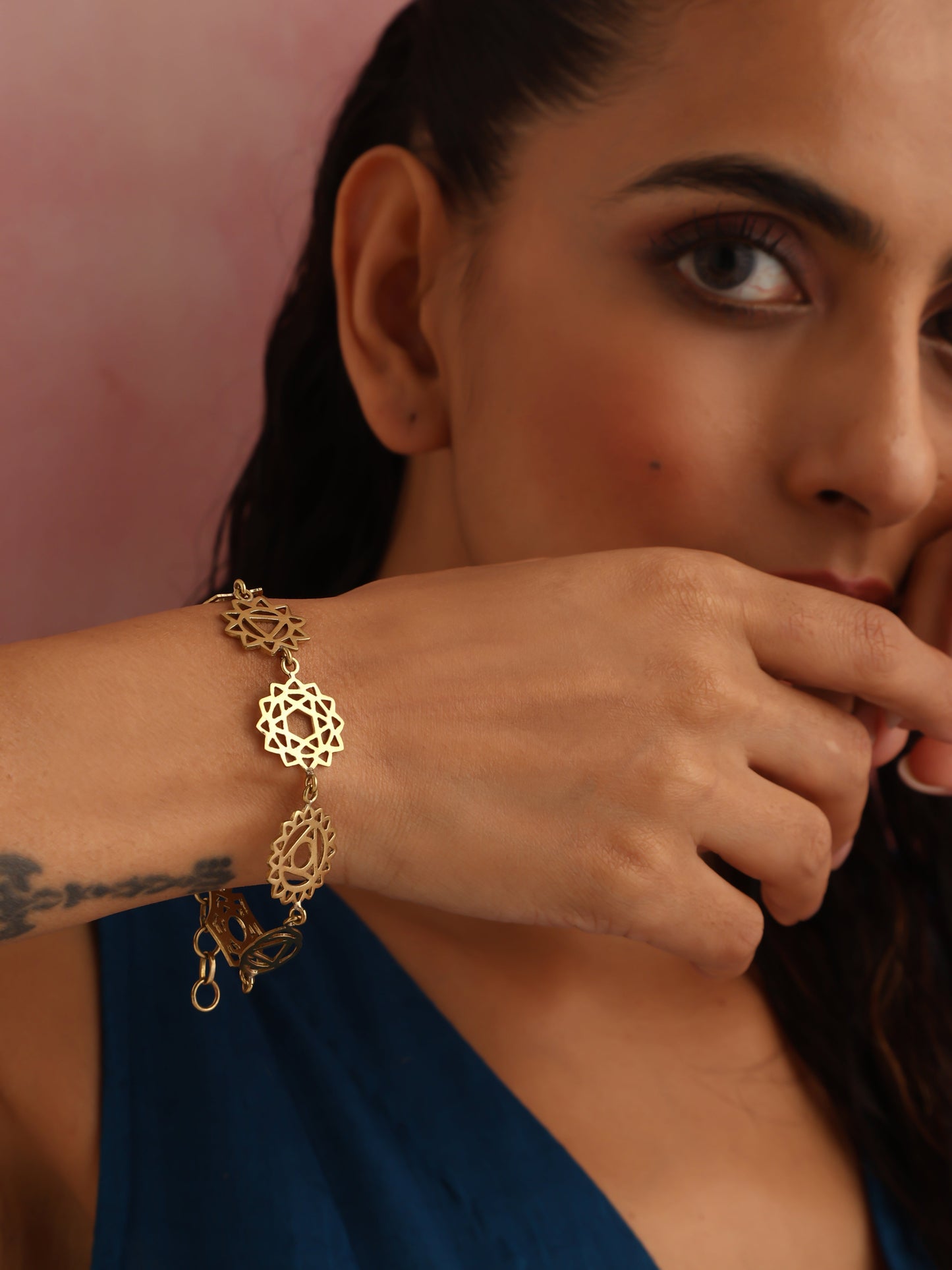 trueBrowns Brass Mandala Braclette - Swadesiicart