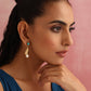 trueBrowns Brass Pearl Drop Earrings - Swadesiicart