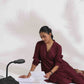 trueBrowns Maroon Dobby Co-ord Set - Swadesiicart