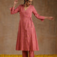 trueBrowns Blush Gold Cotton Angrakha Kurta Set | Swadesiicart