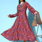InWeave Women's Wine Edgy Print Dress - Swadesiicart