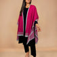 trueBrowns Pink Woollen Kaftan Cape | Swadesiicart