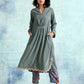 trueBrowns Grey Velvet Lace Kurta Pant Set | Swadesiicart