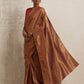 trueBrowns Brown Gold Metallic Ready To Wear Saree | Swadesiicart